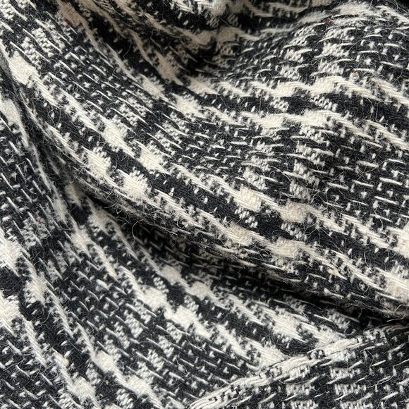 Vintage Plaid Tweed Houndstooth Oversized Blazer Jacket Coat Preppy Wool Peacoat - Picture 4 of 5